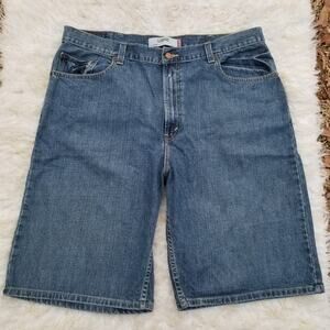 Size 40 Levi's Men's Denim Shorts Levis 569 Loose Fit Red Tab Cotton Rigid